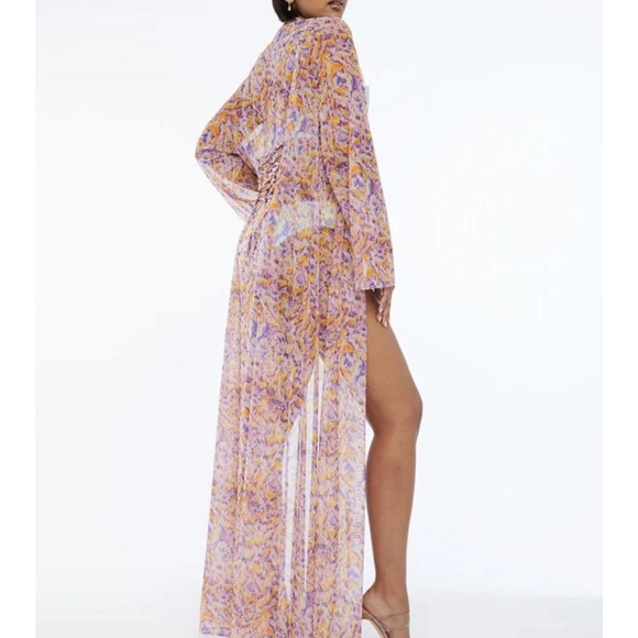 SAVAGE X FENTY CYBER CAT LONG ROBE Sharp Blue Panty Bra 3 PC SET LOT XL / 1X - Picture 10 of 12